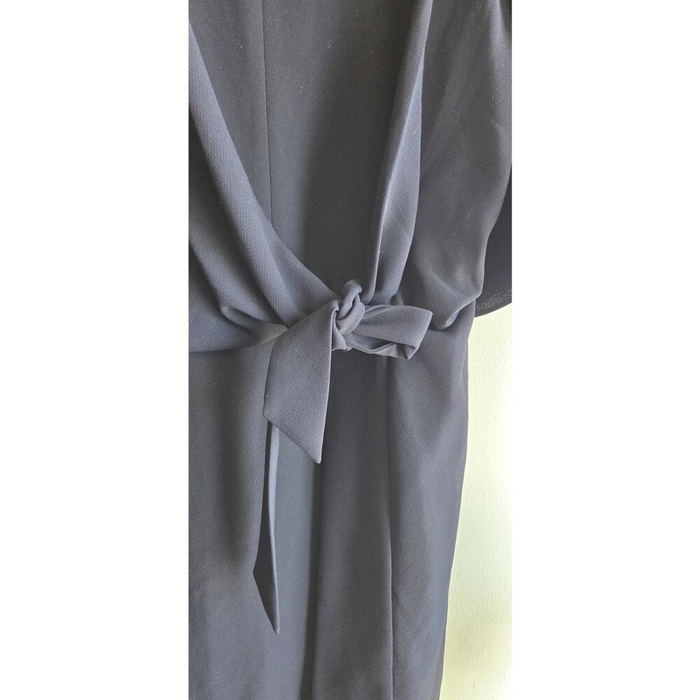 Tahari Plus Size Side-Tie Front -Belted Navy Blue Classy Sexy Dress 16W, - Picture 13 of 16